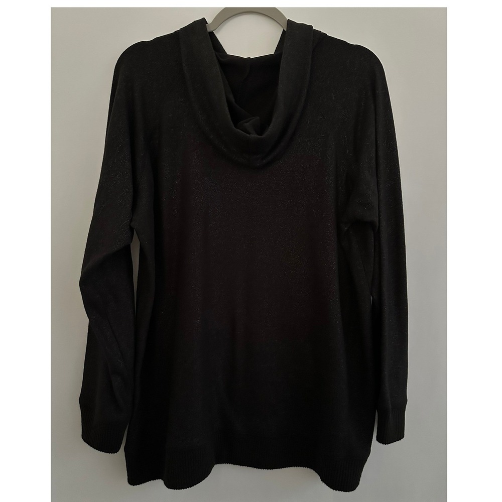 torrid Black Shimmer Lightweight Hoodie Sweatshirt - Picture 2 of 9